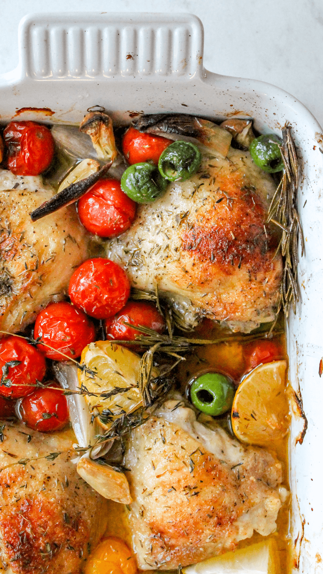 close up of chicken provencal