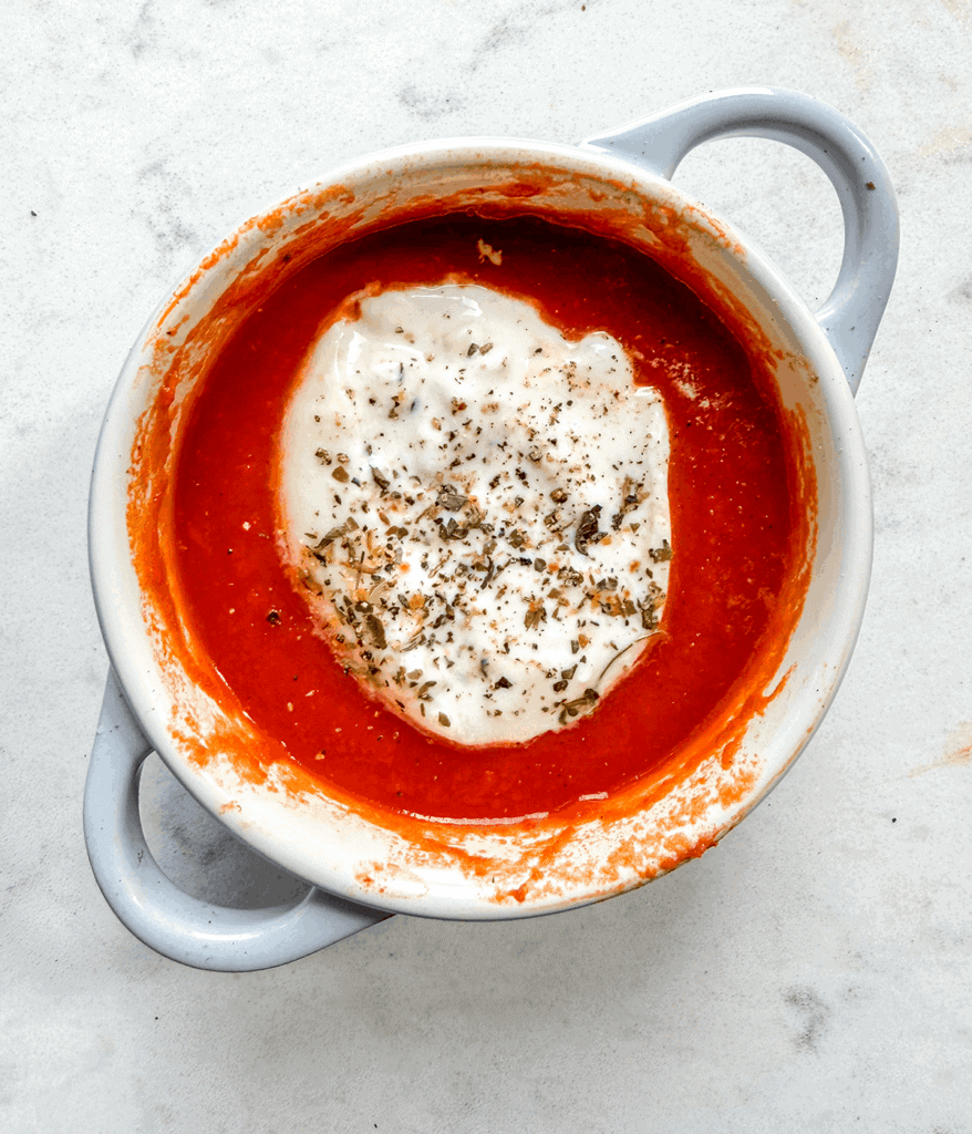 burrata and marinara for pizza toast