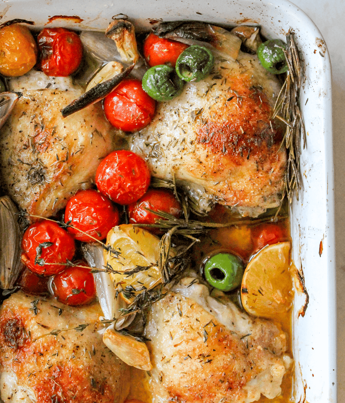 close up of chicken provencal