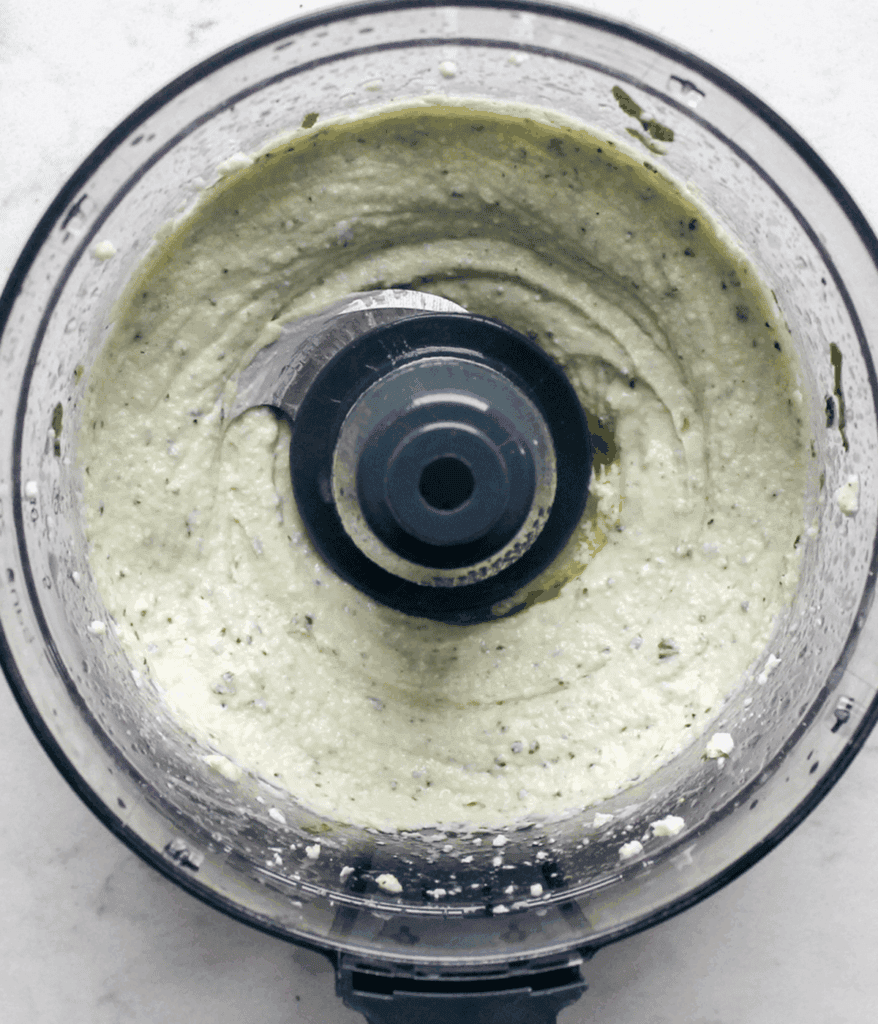 blended feta filling for stuffed zucchini