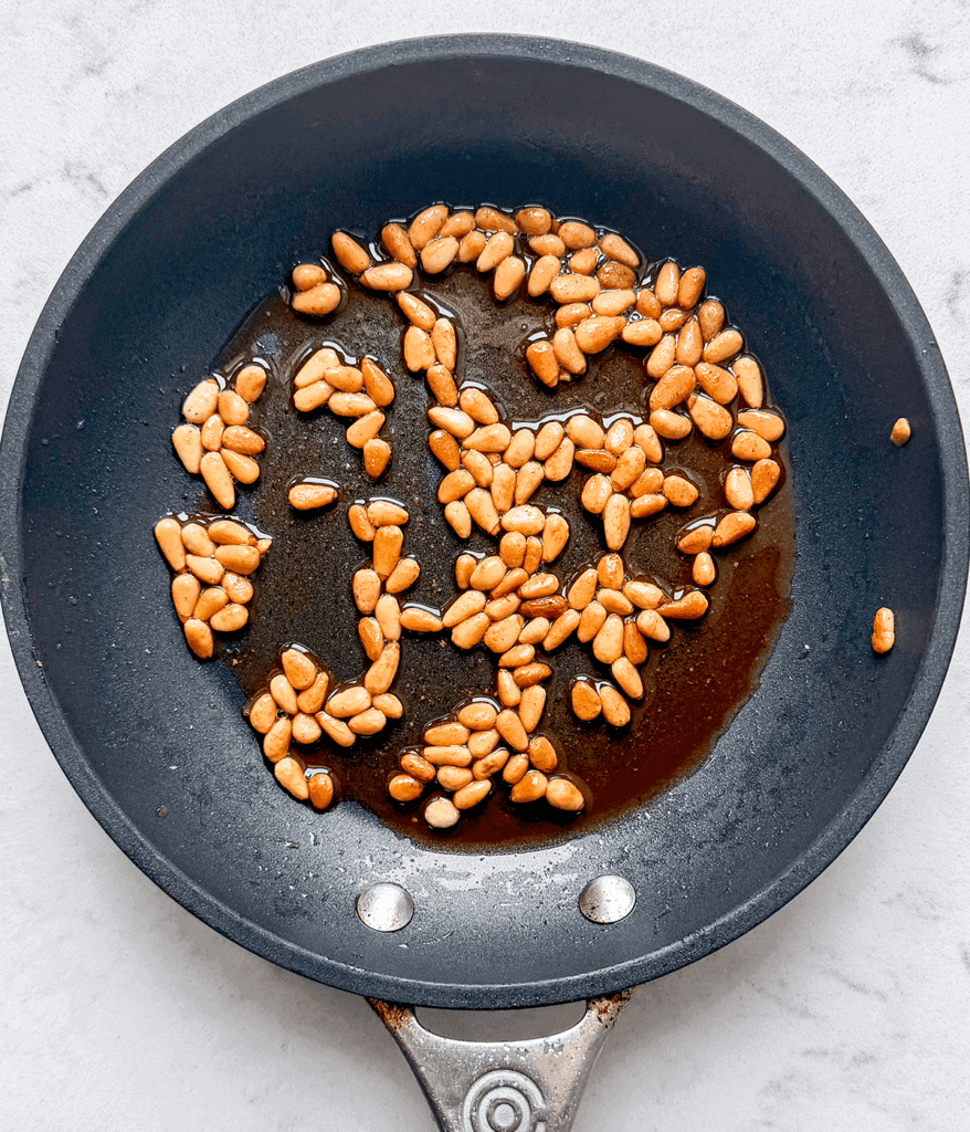 toasted pine nuts for olive dip