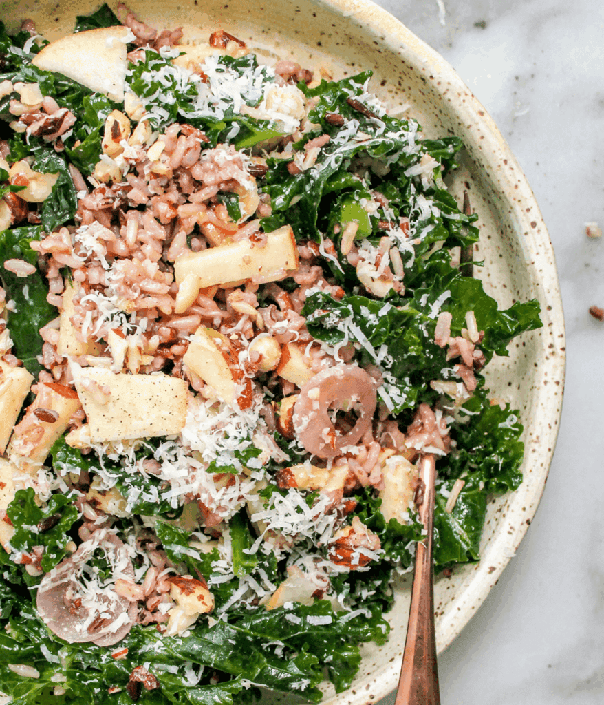 close up of Wild Rice Salad with Kale