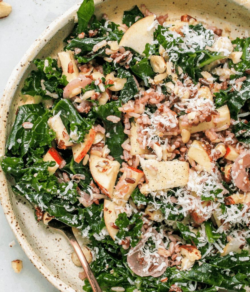 close up of Wild Rice Salad with Kale