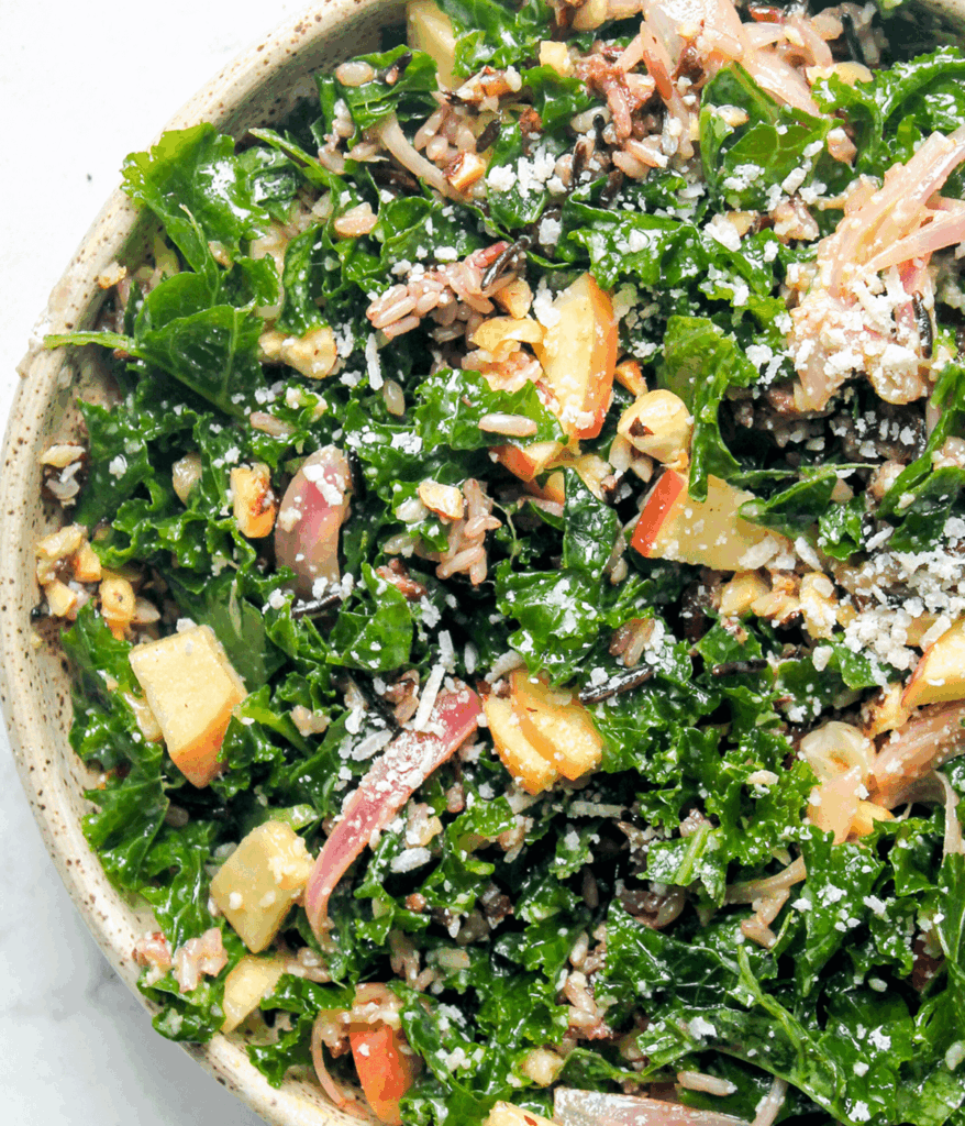 close up of Wild Rice Salad with Kale