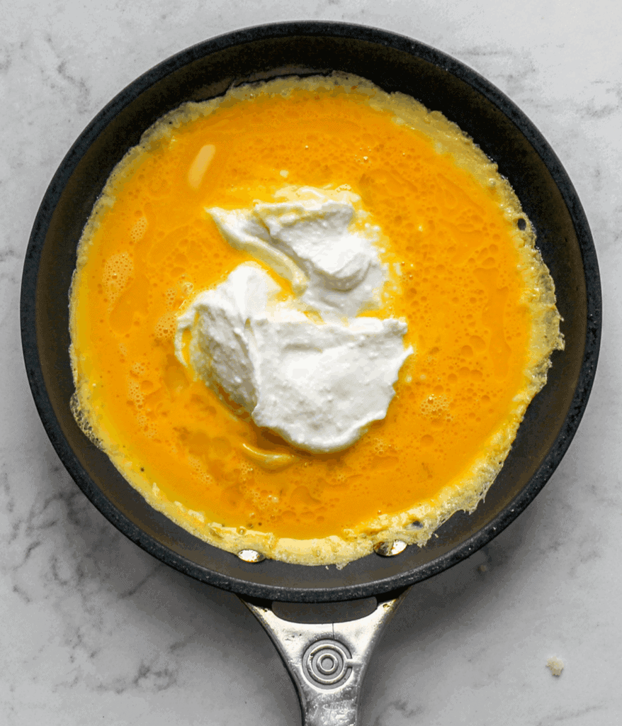 ricotta scramble in pan