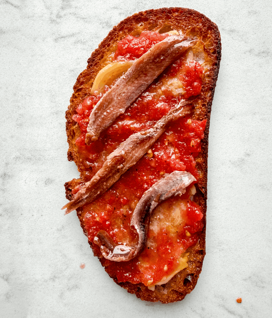 toasts for pan con tomate with anchovies