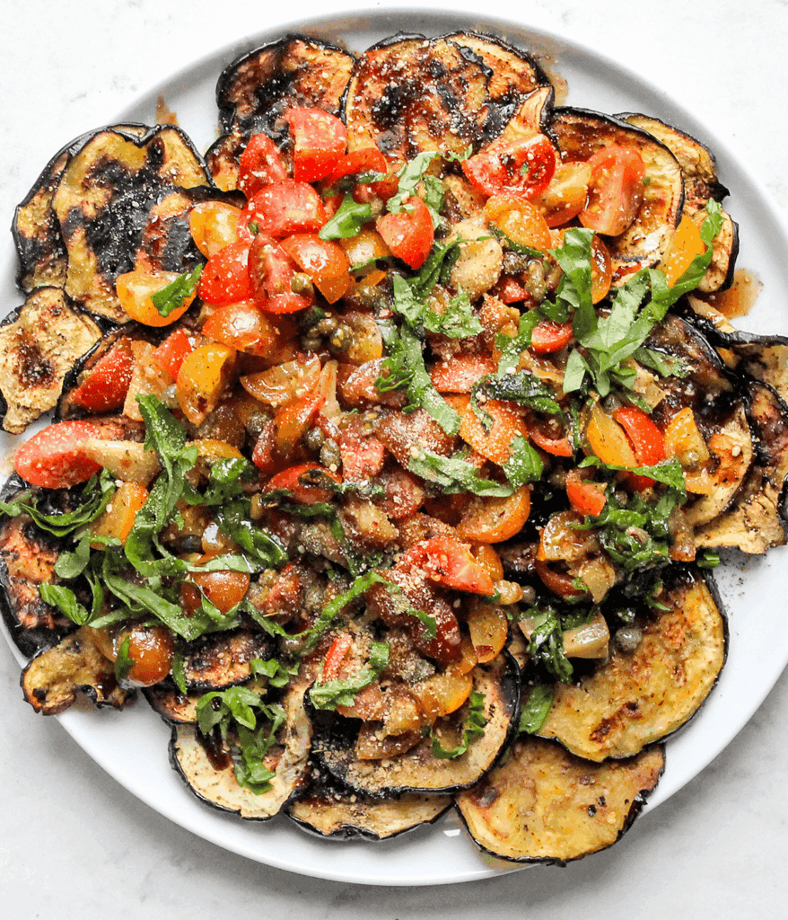 grilled eggplant with tomato