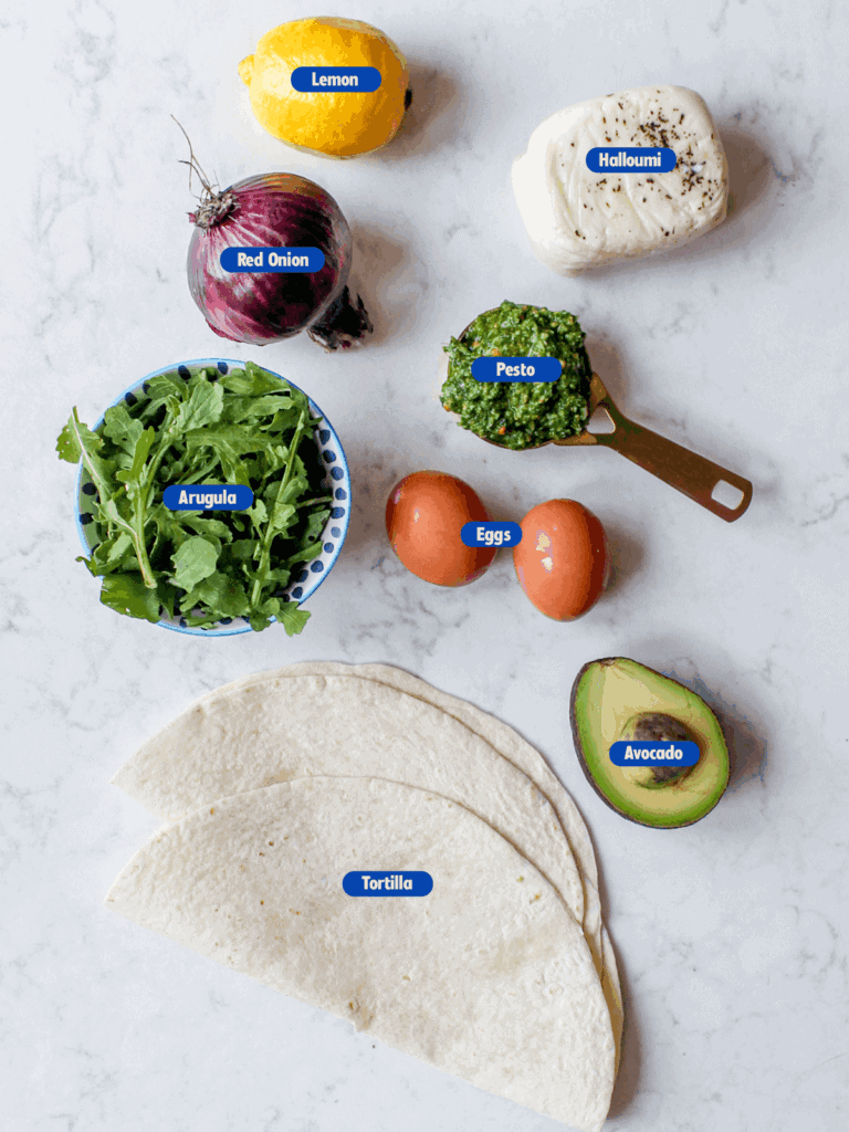 halloumi egg wrap ingredients