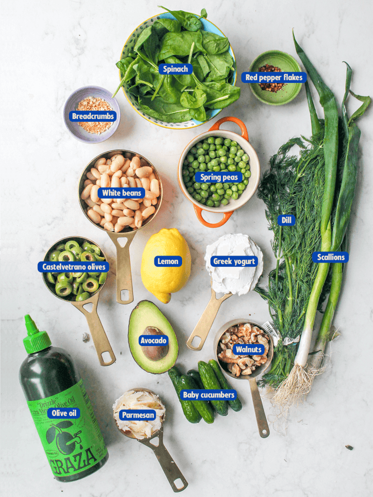 All labeled green goddess ingredients