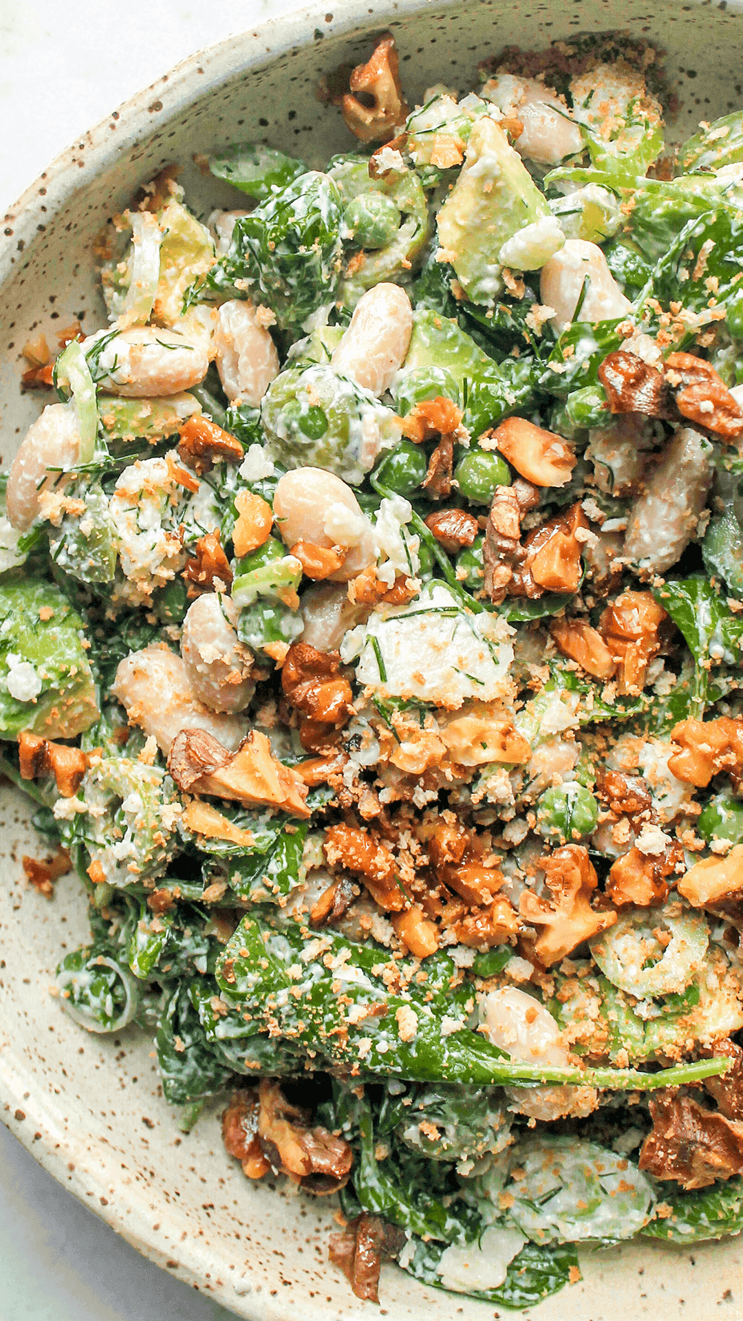 green goddess salad close up