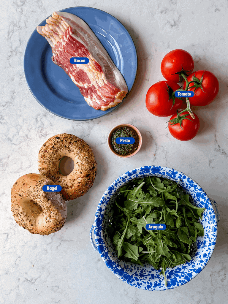 ingredients for blt bagel