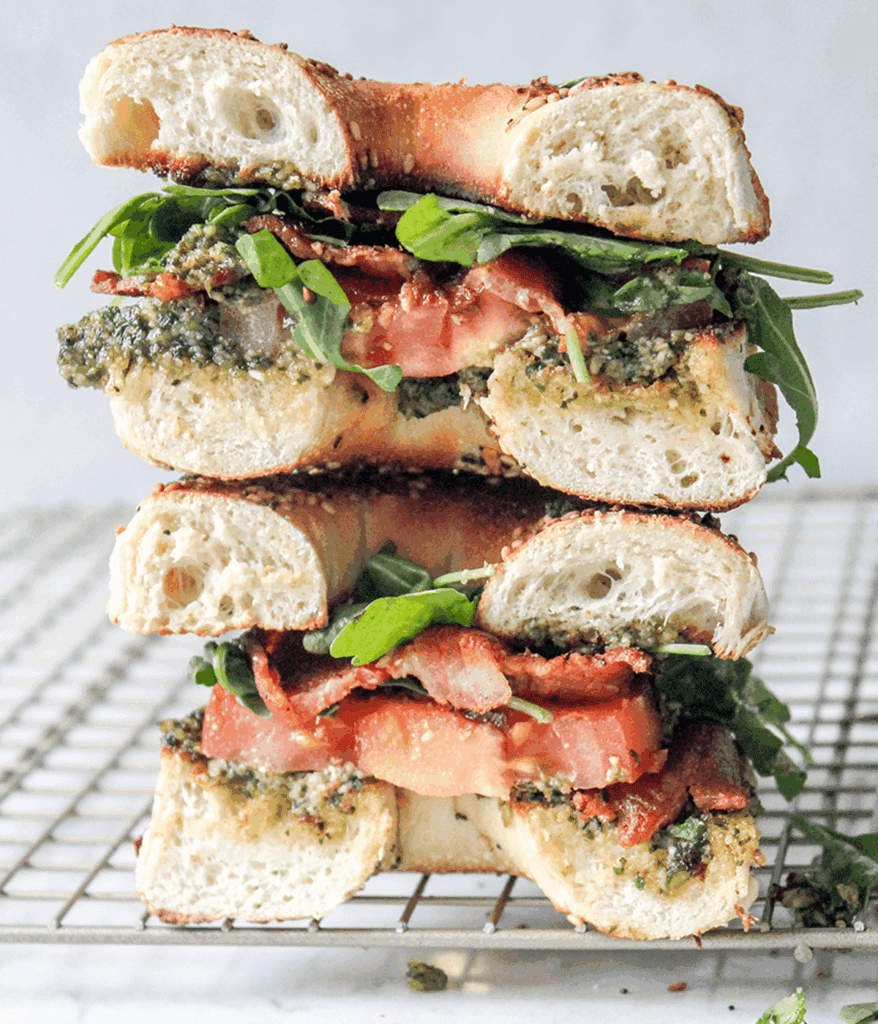 stacked blt bagel