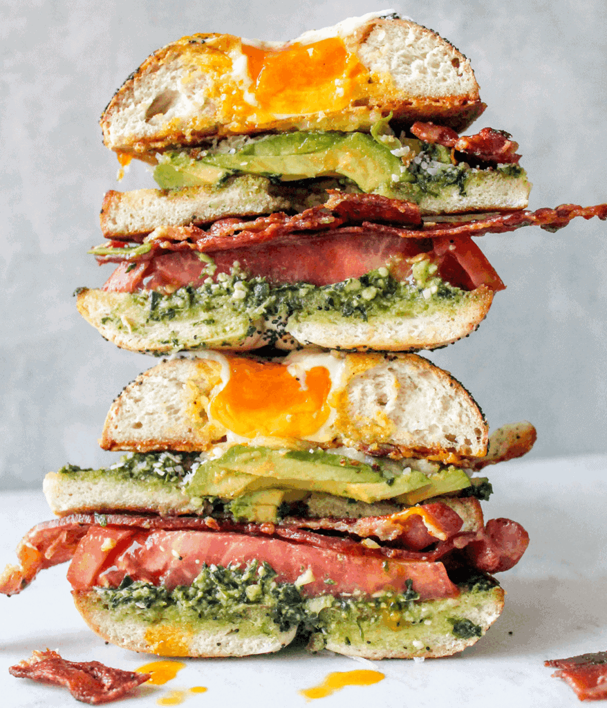 stacked blt bagel 