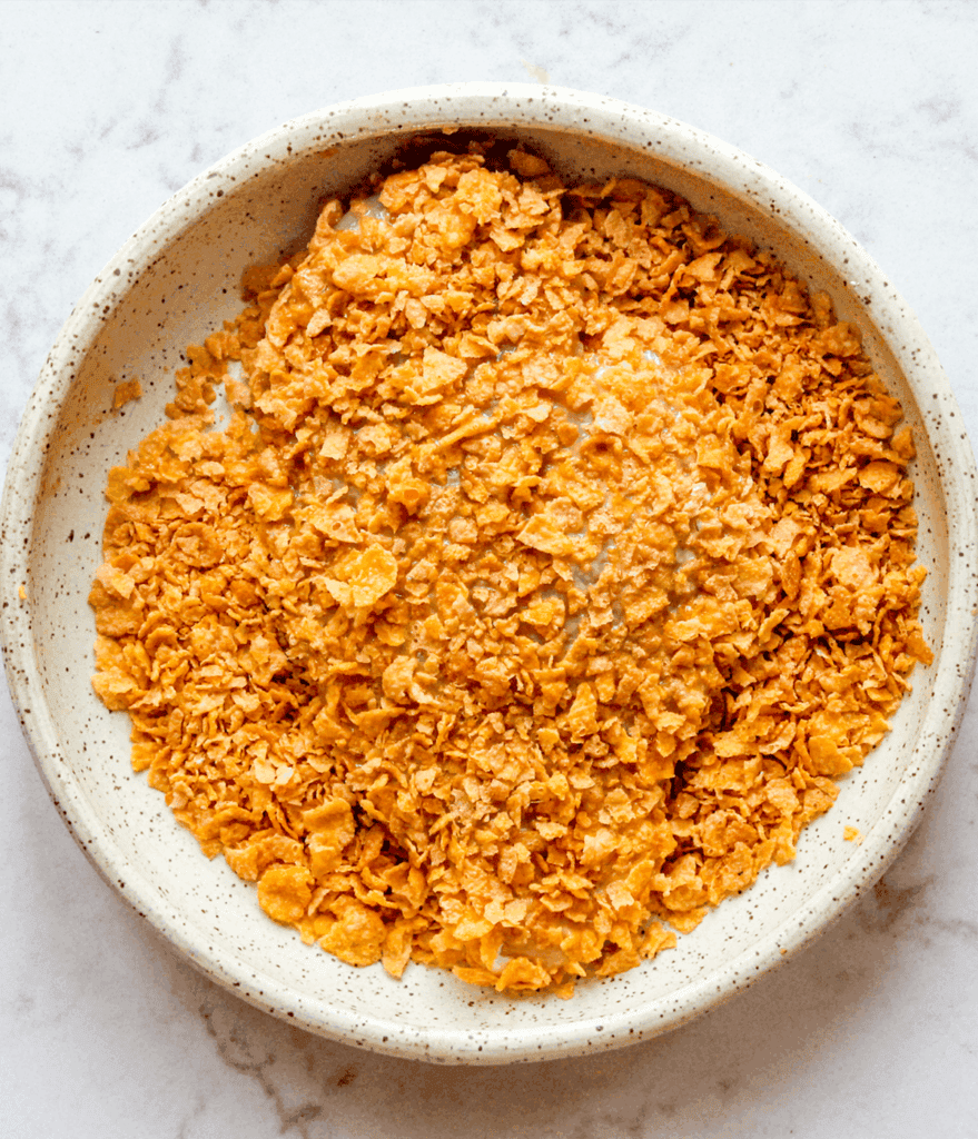 corn flake coated chicken for buffalo chicken breakfast burrito