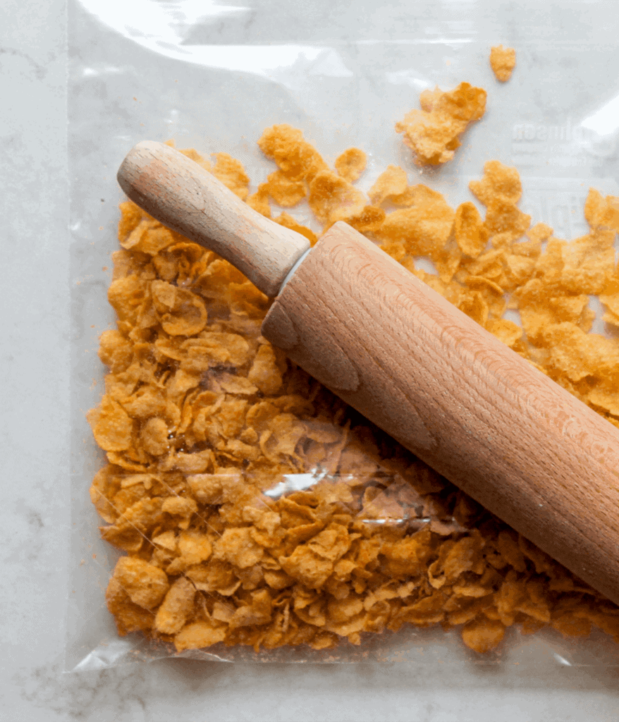 corn flakes for buffalo chicken breakfast burrito