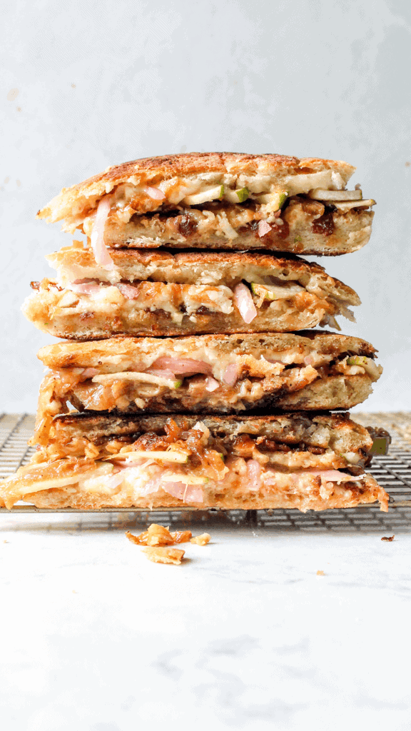 stacked apple grilled cheese