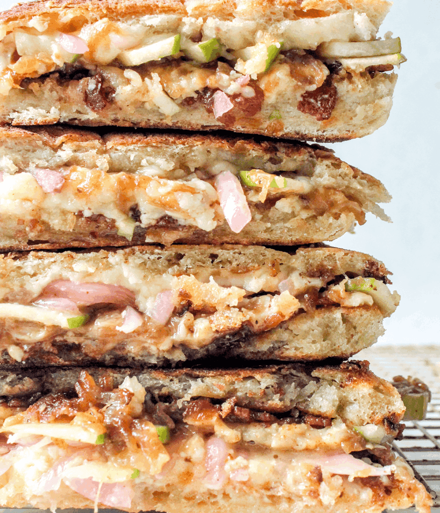stacked apple grilled cheese