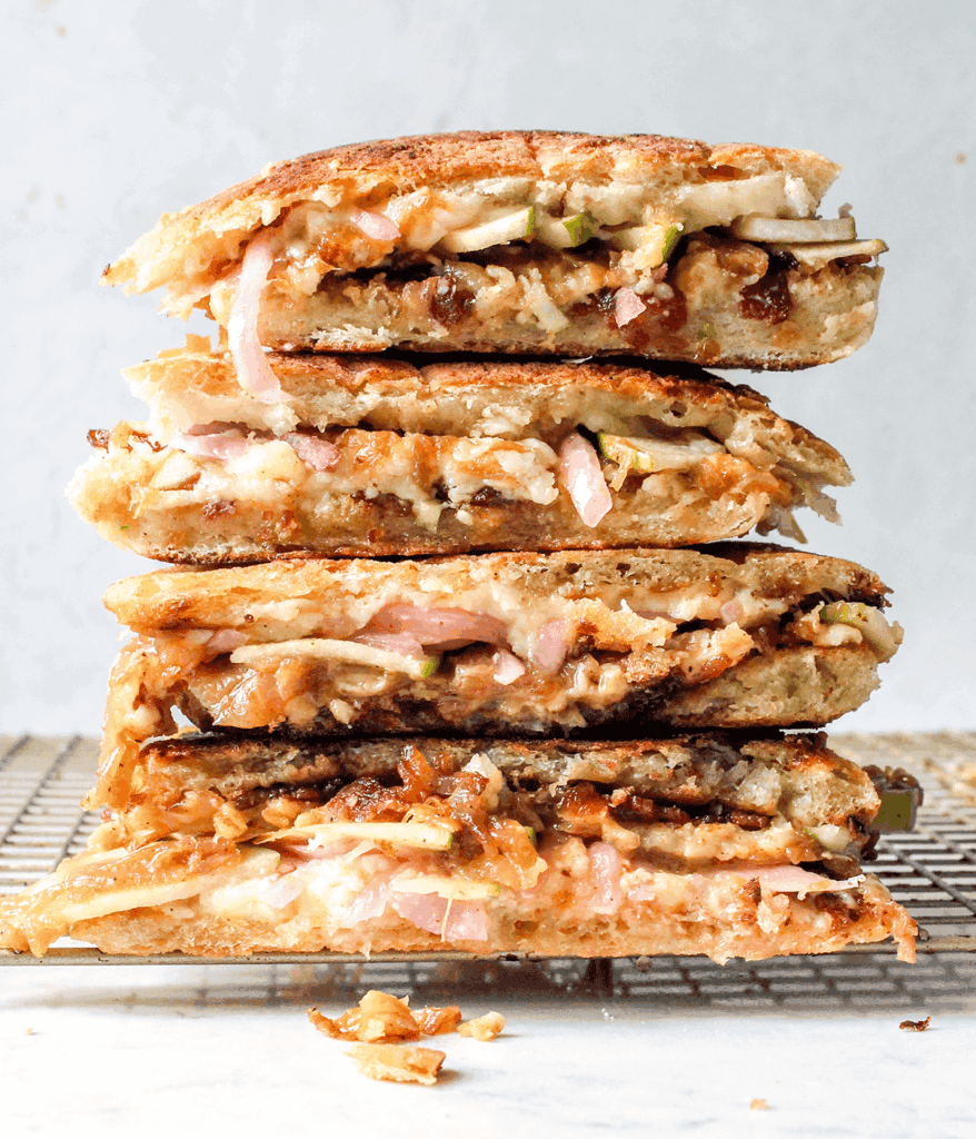 stacked apple grilled cheese