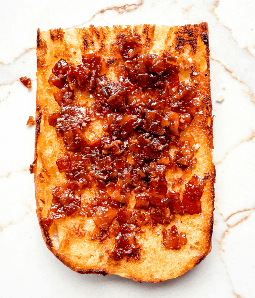 assembly of apple grilled cheese