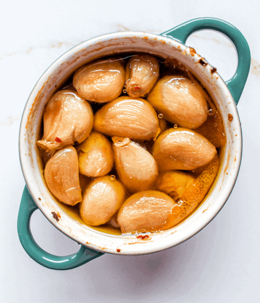 garlic confit for lemon whipped cottage cheese