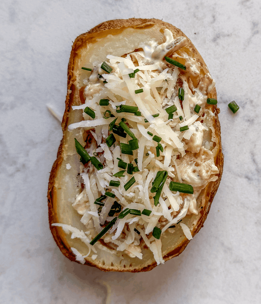 assembled french onion baked potatoes