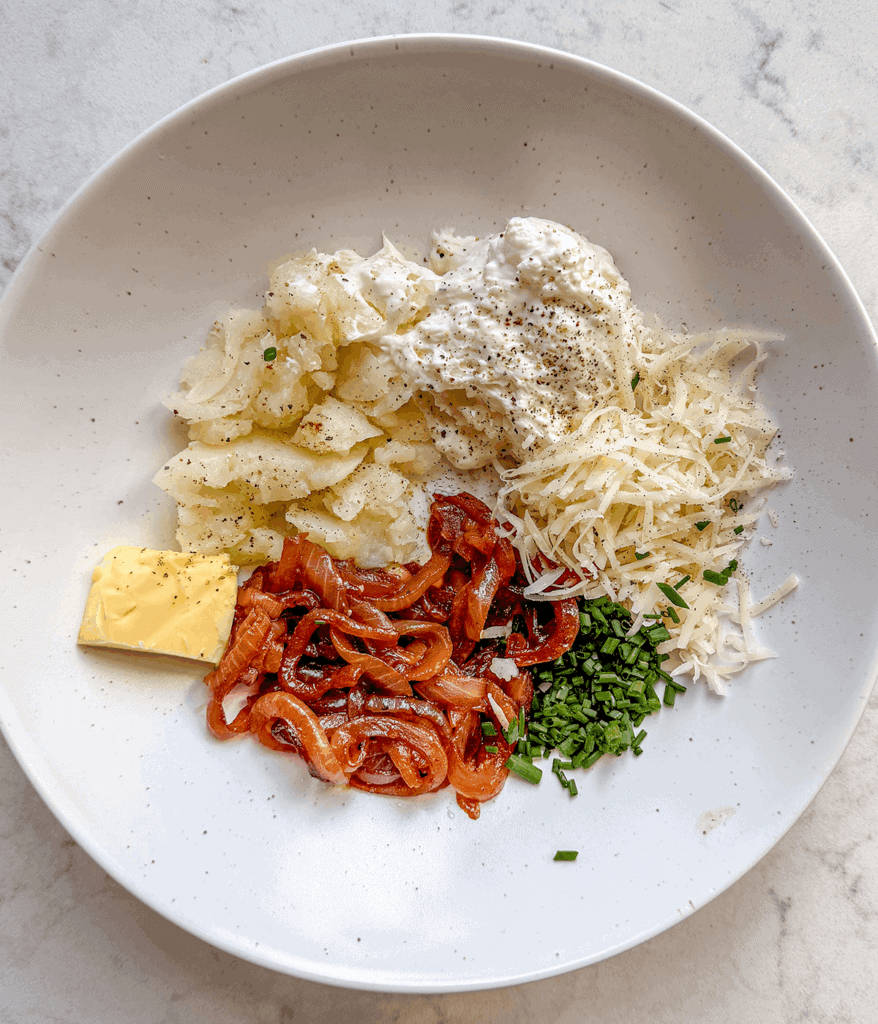 ingredients for middle of french onion baked potatoes