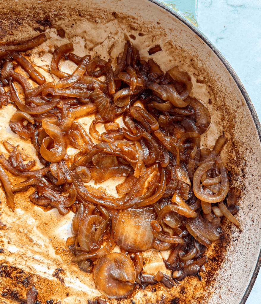 caramelized onions for french onion baked potatoes