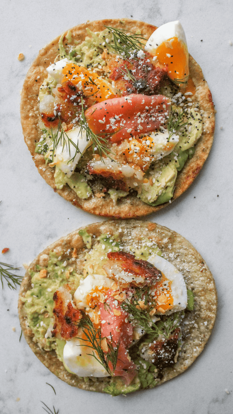 Smashed Avocado & Lox Breakfast Tacos - bon abbetit