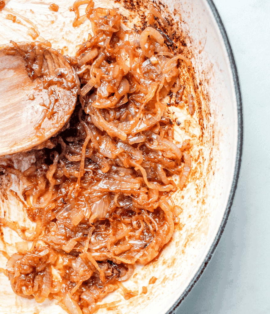 caramelized shallots for asparagus tart