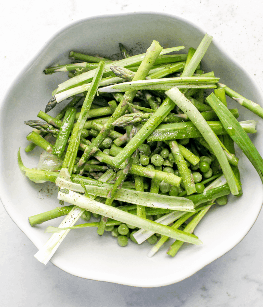 greens for asparagus tart
