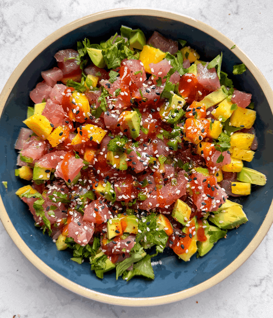 tuna mix for tuna tostadas