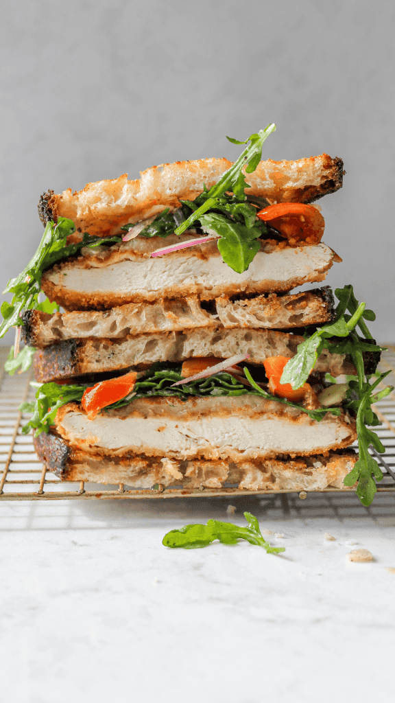 Chicken cutlet Italian sandwich