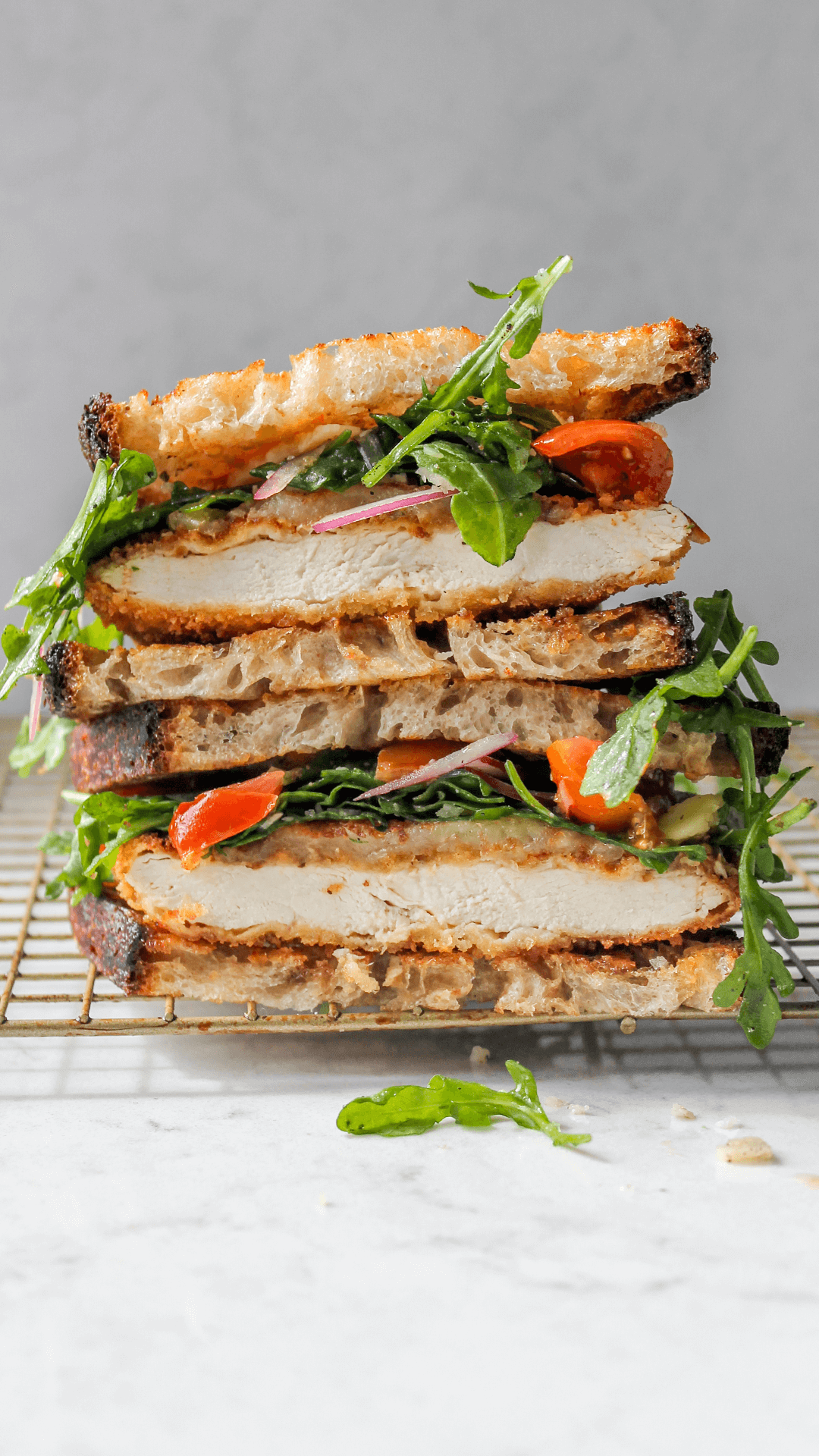 Chicken cutlet Italian sandwich