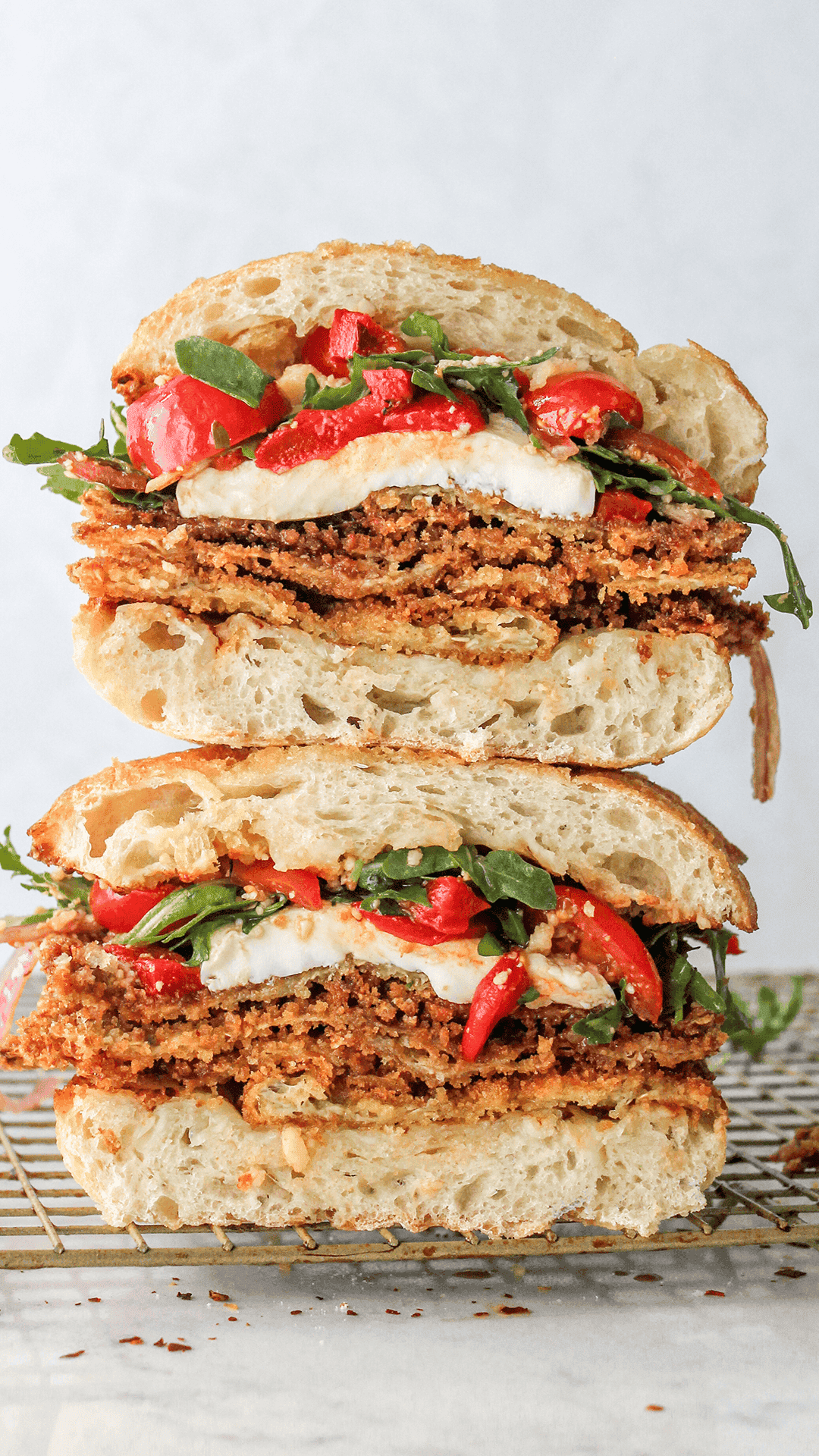 fried eggplant sandwich stacked 01