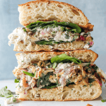 Spring Veg, Burrata, & Prosciutto Sandwich stacked