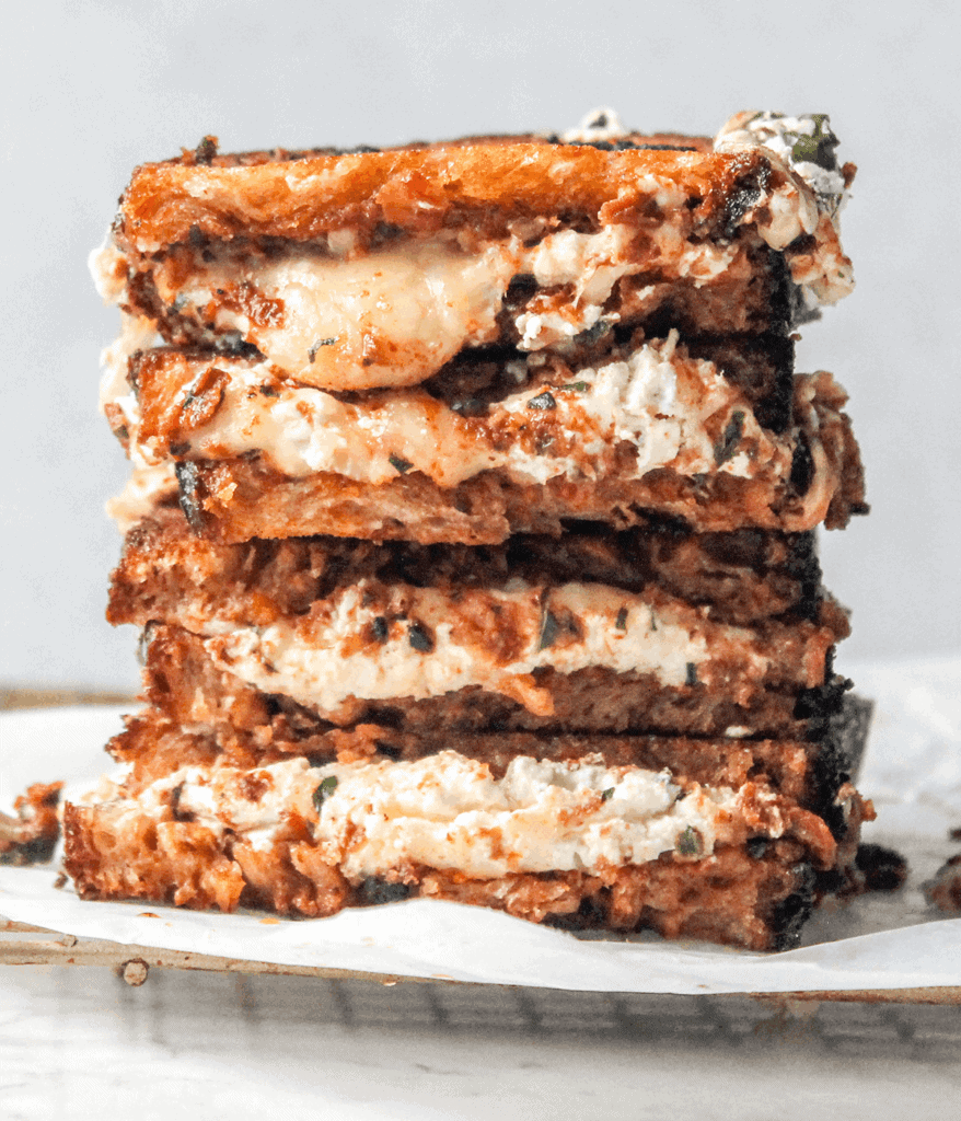stacked sundried tomato grilled cheese