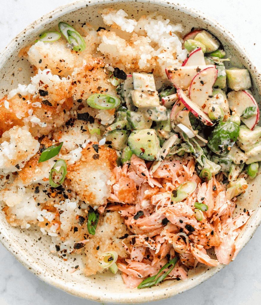 salmon crispy rice bowls 