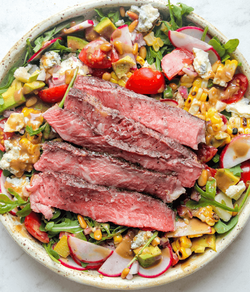 Balsamic BBQ Steak & Blue Cheese Salad in a bowl