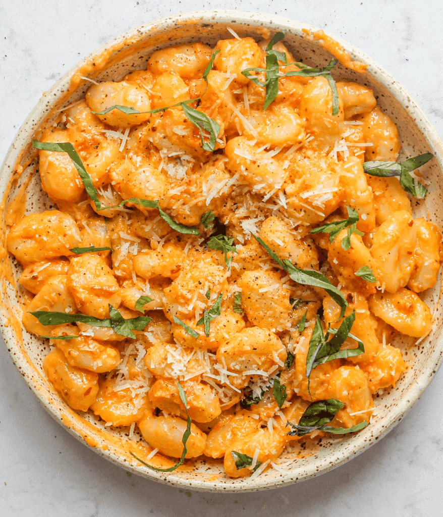 bowl of spicy tomato gnocchi