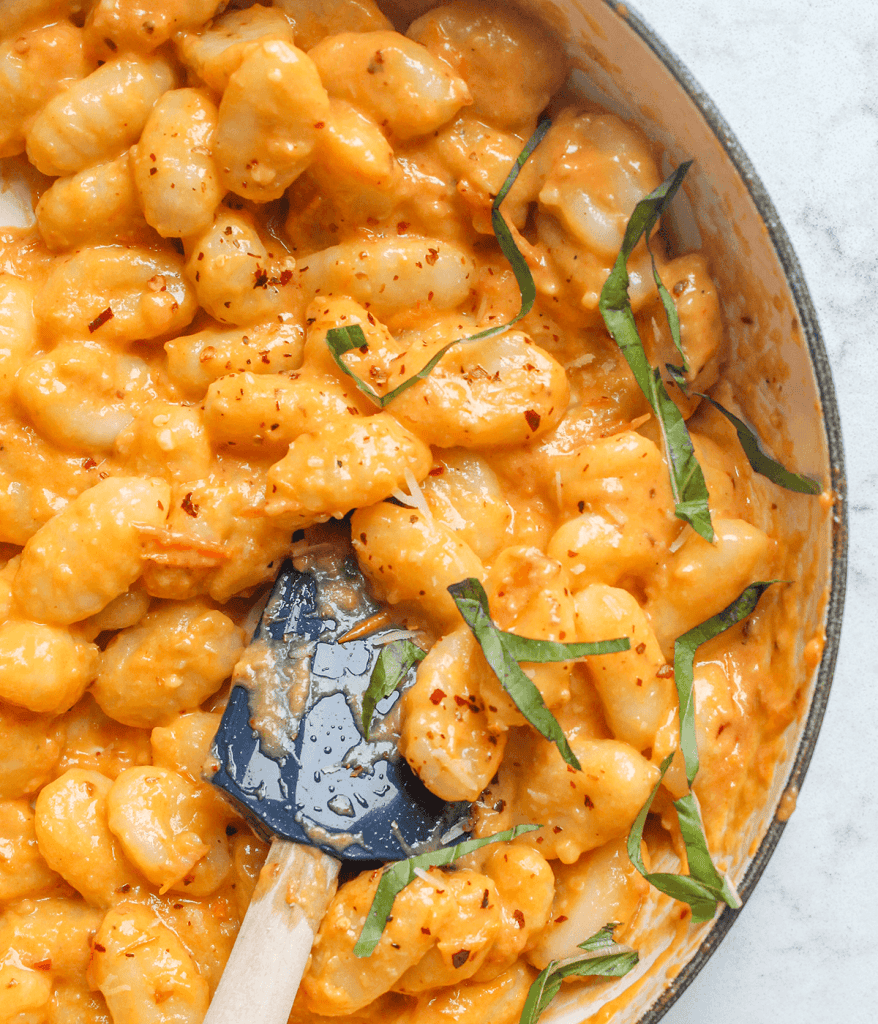 bowl of Spicy Confit Tomato Garlic Butter Pasta