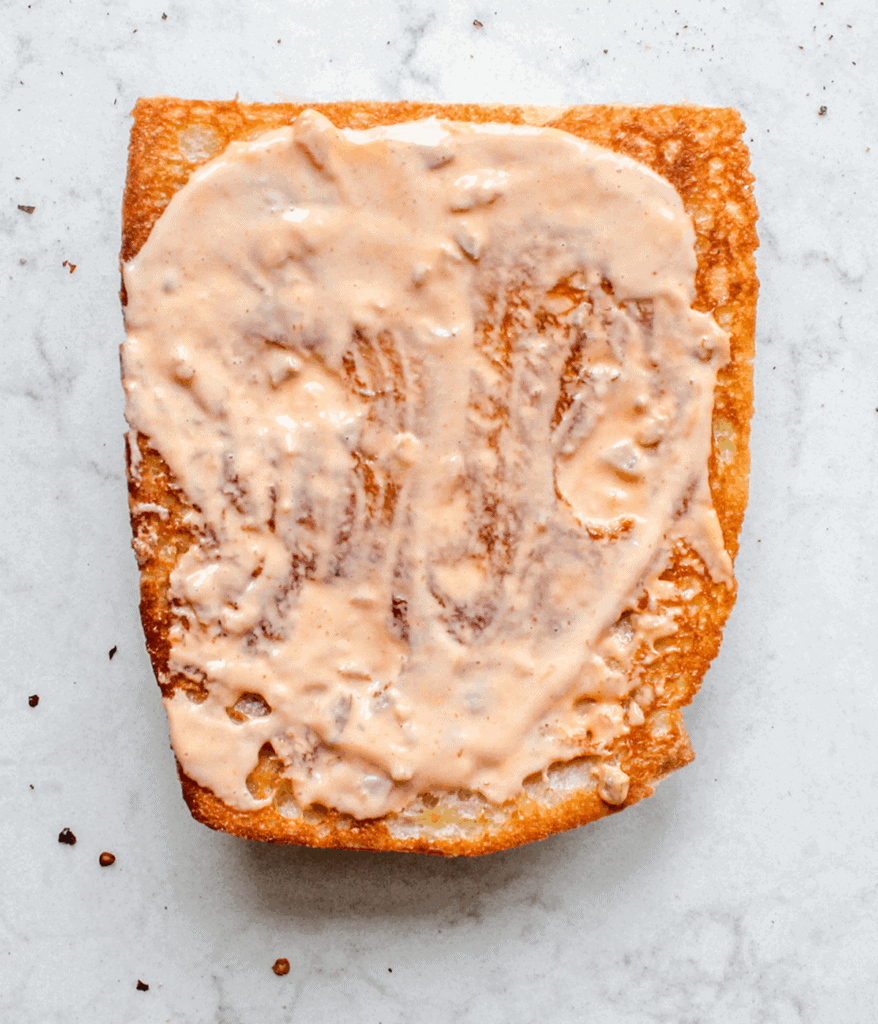 partially layered ingredients of an Avocado BLT