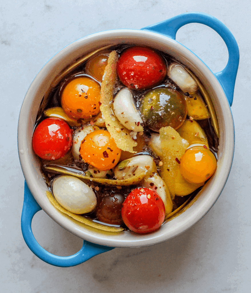 tomato and garlic confit for spicy tomato gnocchi