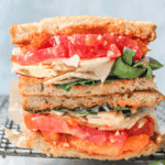 stacked romesco turkey sandwich