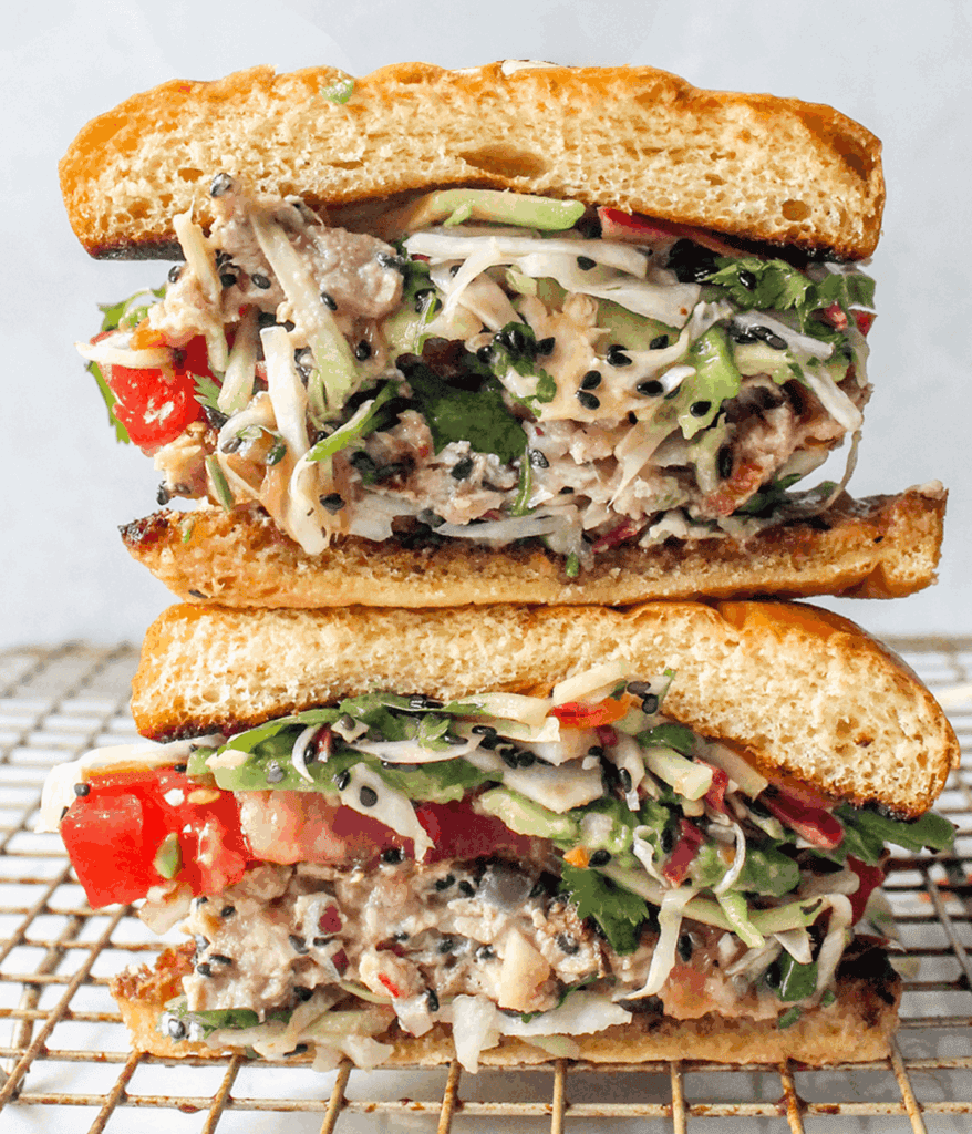Stacked Spicy tuna burger