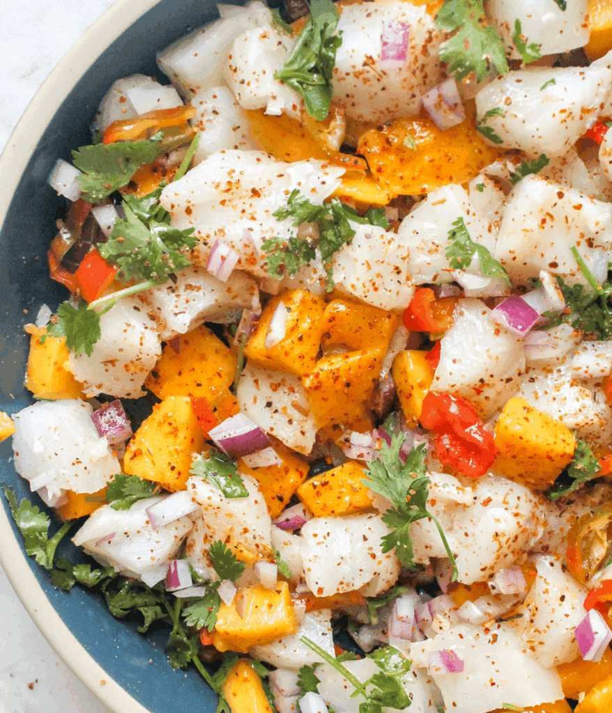 bowl of sea bass ceviche
