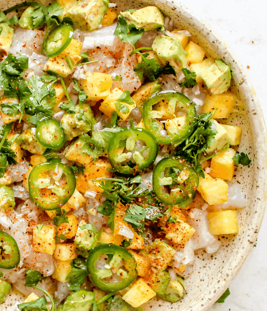 close up snapper ceviche