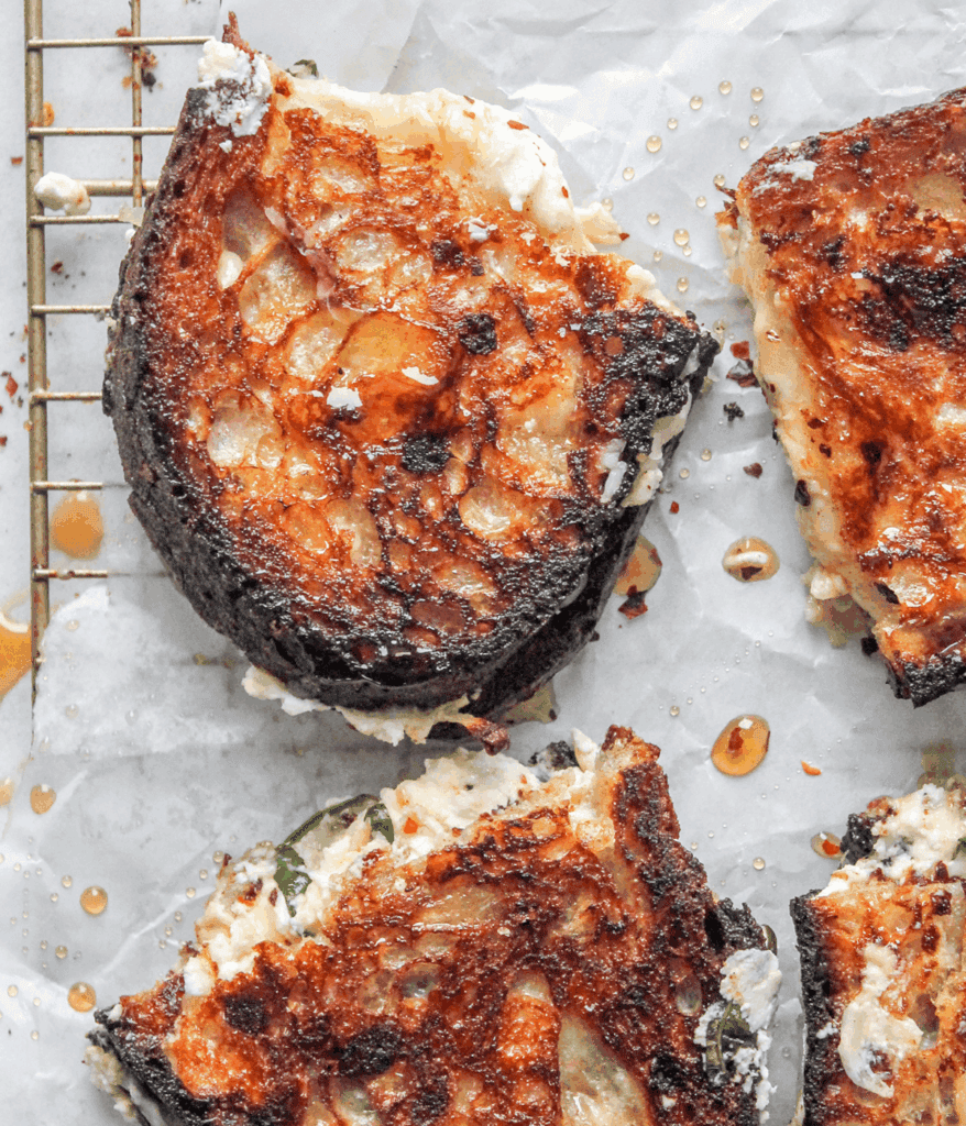 slices of goat cheese grilled cheese 