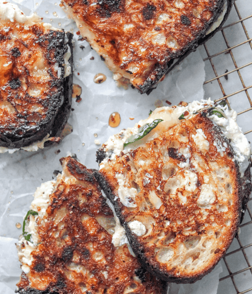 slices of goat cheese grilled cheese