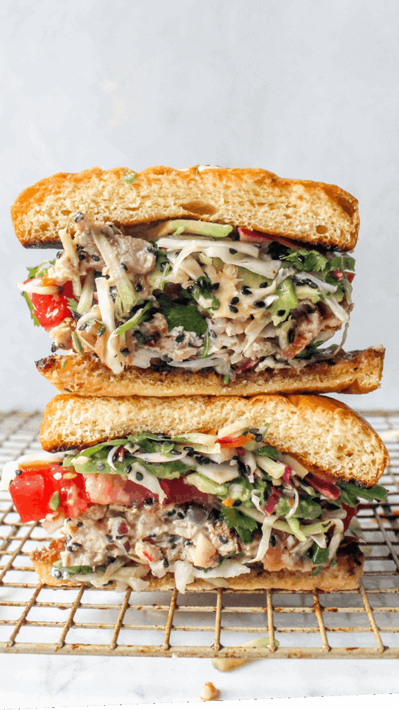 Stacked Spicy tuna burger