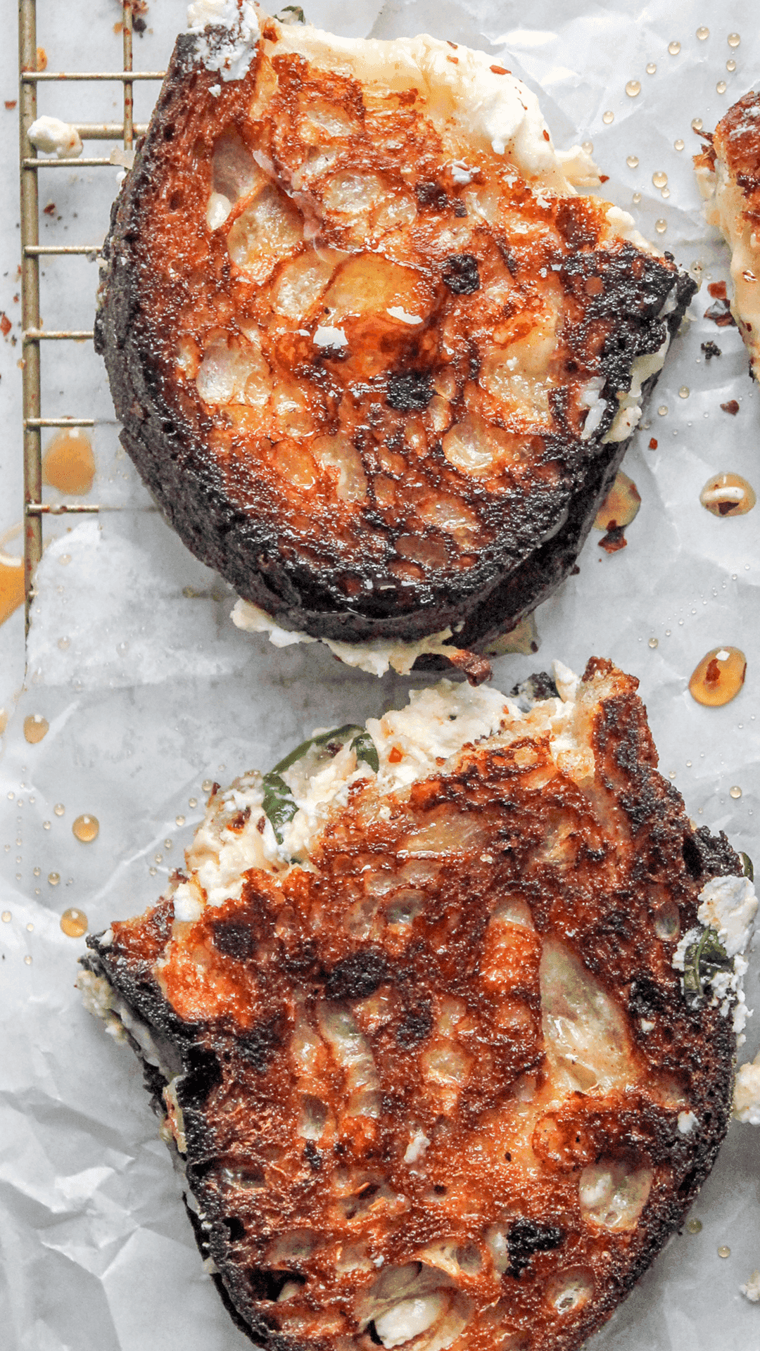 slices of goat cheese grilled cheese